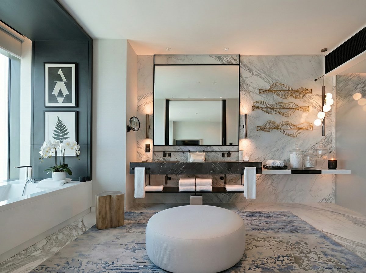A refined Halo bathroom, fully detailed and delivered